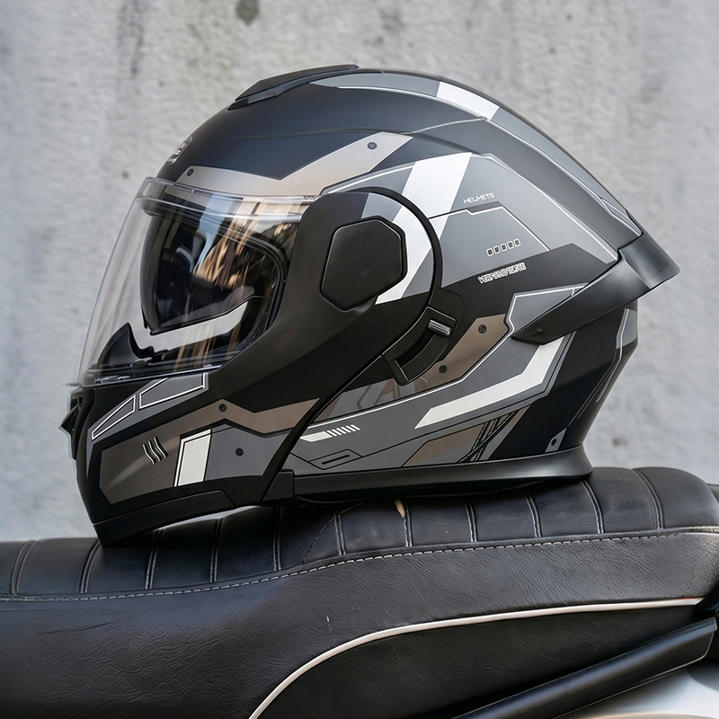 Full Face Motorcycle Helmet With Bluetooth - Dot Certified Ad Factory Open Face