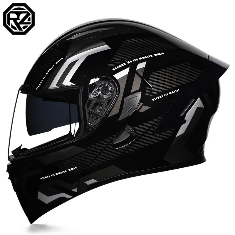Full Face Motorcycle Helmet With Bluetooth - Universal All-Season Electric Bike Helmet for