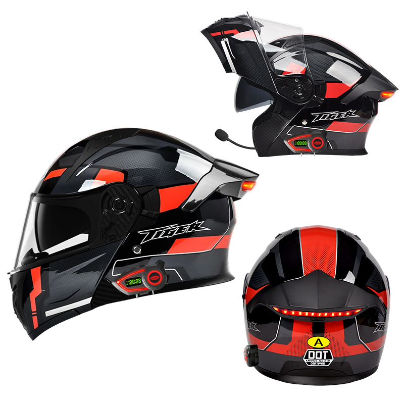 LED Intelligence Tail Light Mo - Full Face Motorcycle Helmet With Bluetooth recension och pris