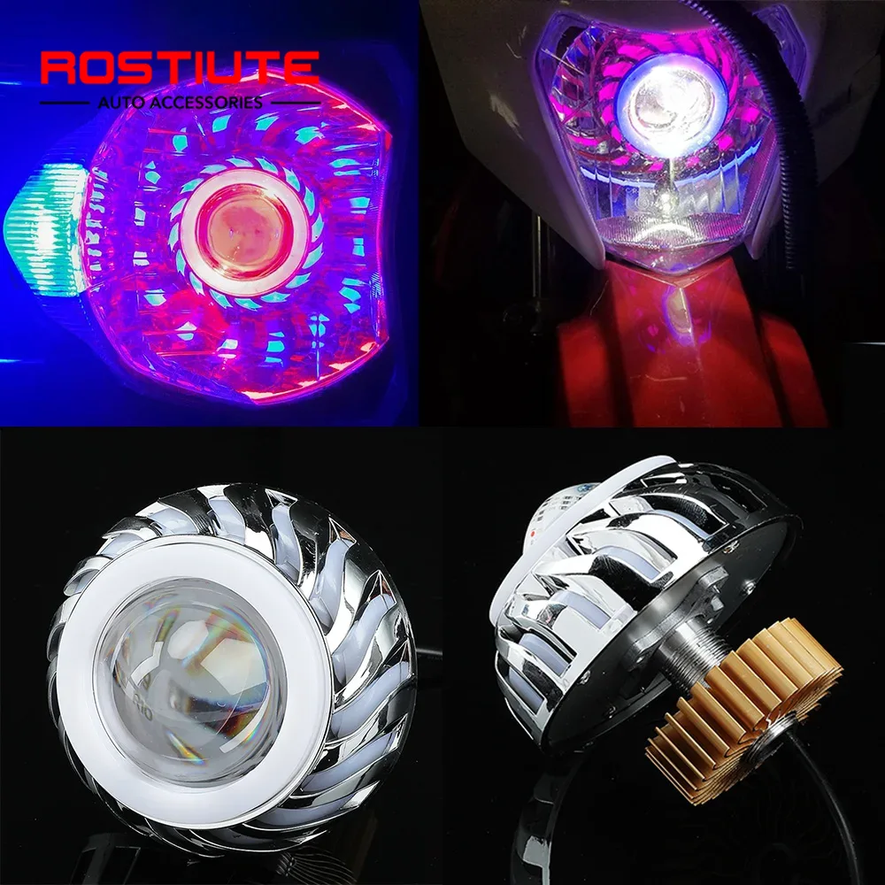 High/Low Beam Double Angel Eye - Universal Motorcycle Led Headlight Projector recension och pris