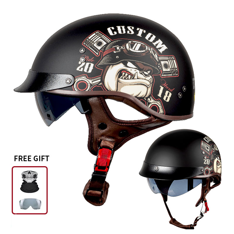 Vintage Half Open Face Motorcy - Vintage Open Face Retro Helmet recension och pris