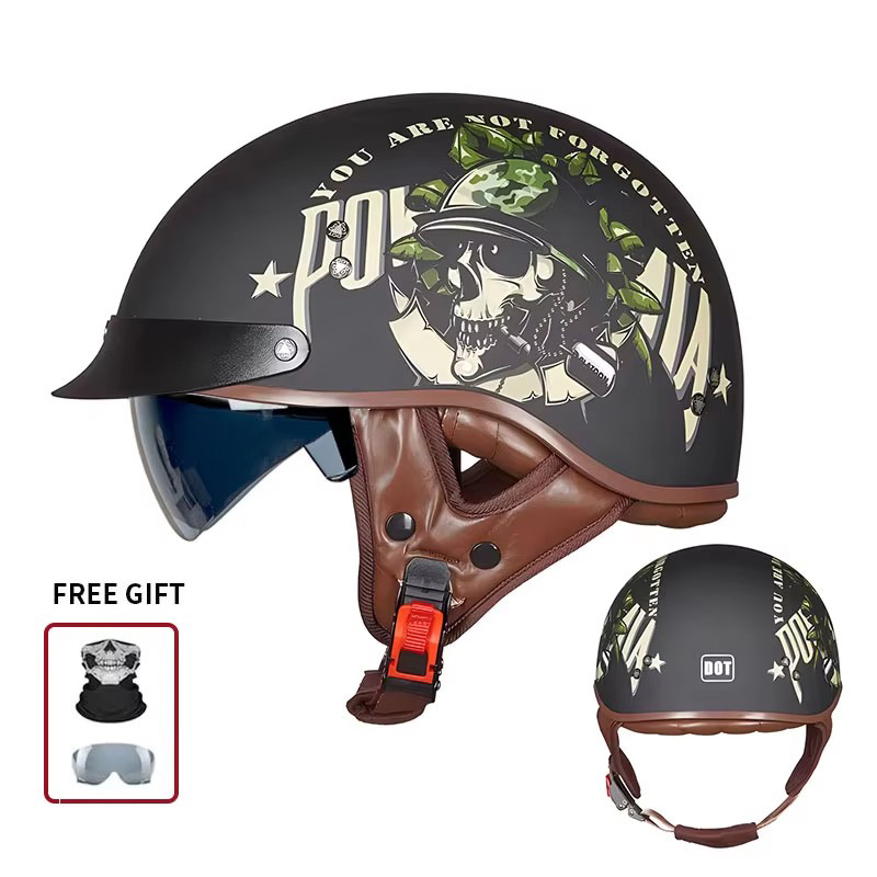 Vintage Half Open Face Motorcy - Vintage Open Face Retro Helmet recension och pris