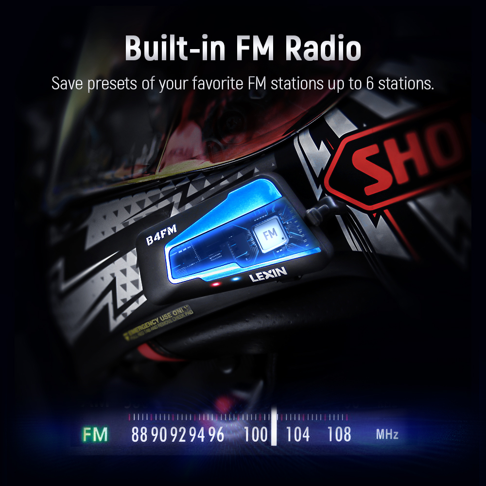 Lexin B4FM-X Bluetooth Motorcy - Universal Motorcycle Helmet Intercom Headset recension och pris