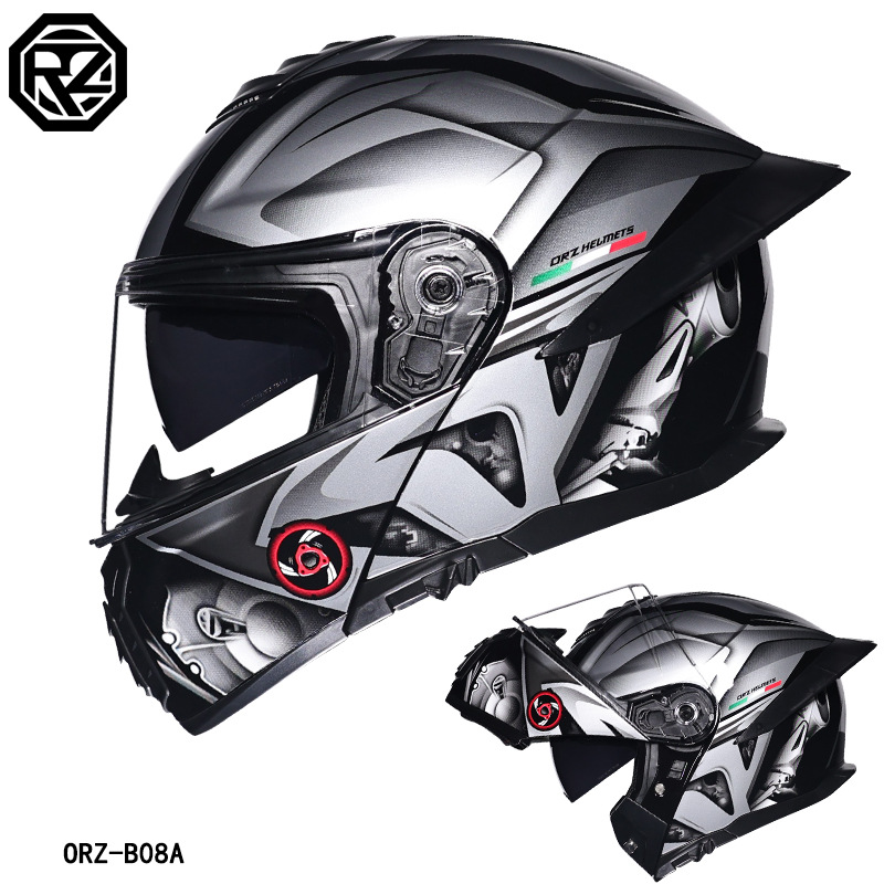 ORZ Motorcycle Helmet Dual Vis - Full Face Motorcycle Helmet With Bluetooth recension och pris