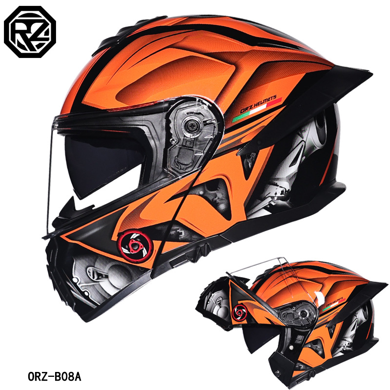 ORZ Motorcycle Helmet Dual Vis - Full Face Motorcycle Helmet With Bluetooth recension och pris