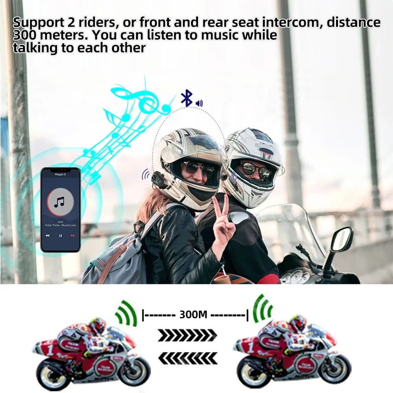 Y10 2X Bluetooth Motorcycle He - Universal Motorcycle Helmet Intercom Headset recension och pris