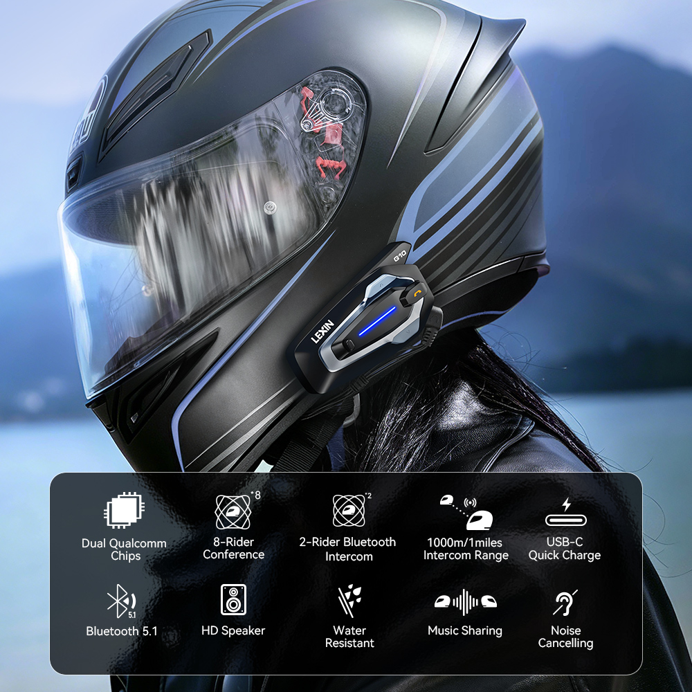NEW-LEXIN G10 Motorcycle Helme - Universal Motorcycle Helmet Intercom Headset recension och pris