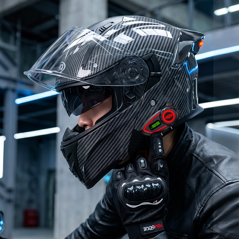 ABS Material Motorcycle Helmet - Full Face Motorcycle Helmet With Bluetooth recension och pris